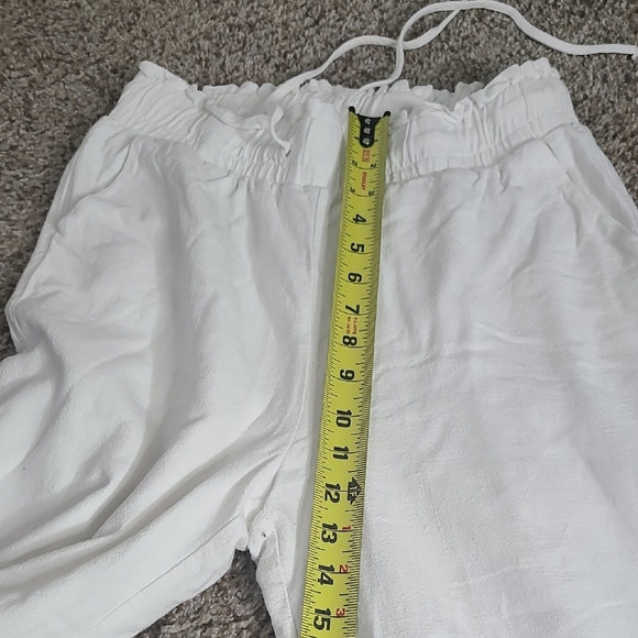 Anrabess White Drawstring Linen Blend Pants - Picture 7 of 13